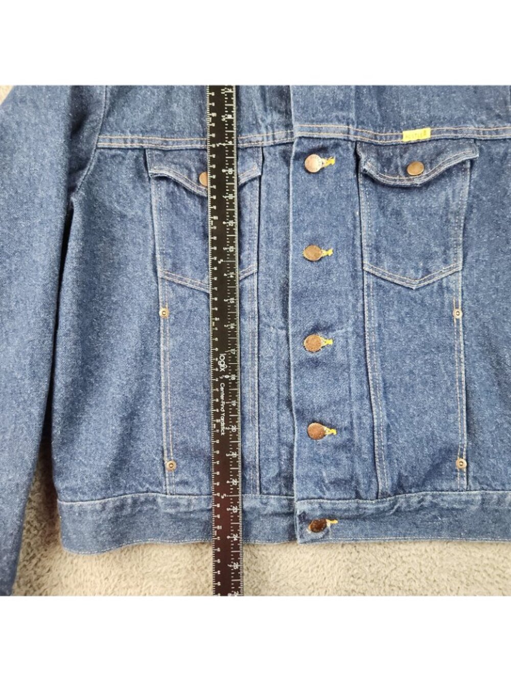 VTG Wrangler Rustler 80's Denim Jacket Tag Large Fit Med USA Made 13oz Trucker - Picture 6 of 15